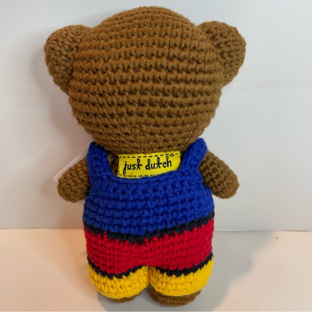 NEW Just Dutch Teddy Bear Piet Mondrian Crocheted Amigurumi Stuffed Toy Handmade - Picture 2 of 9
